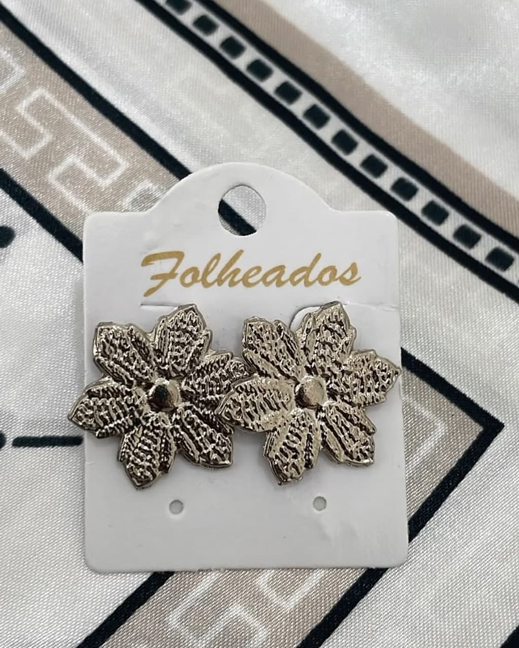 Brinco Prata Flor Rendada