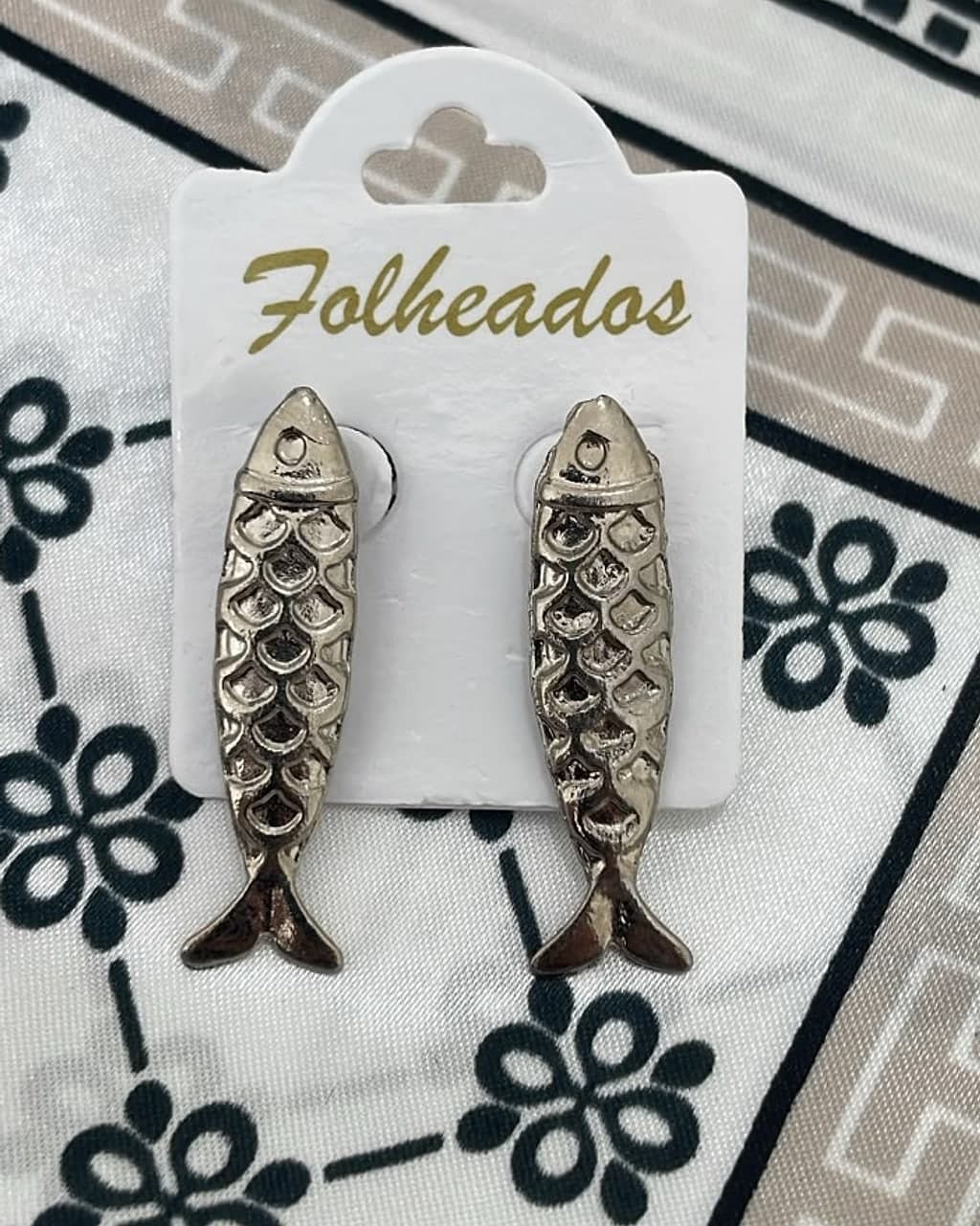 Brinco Prata Peixe Escamas