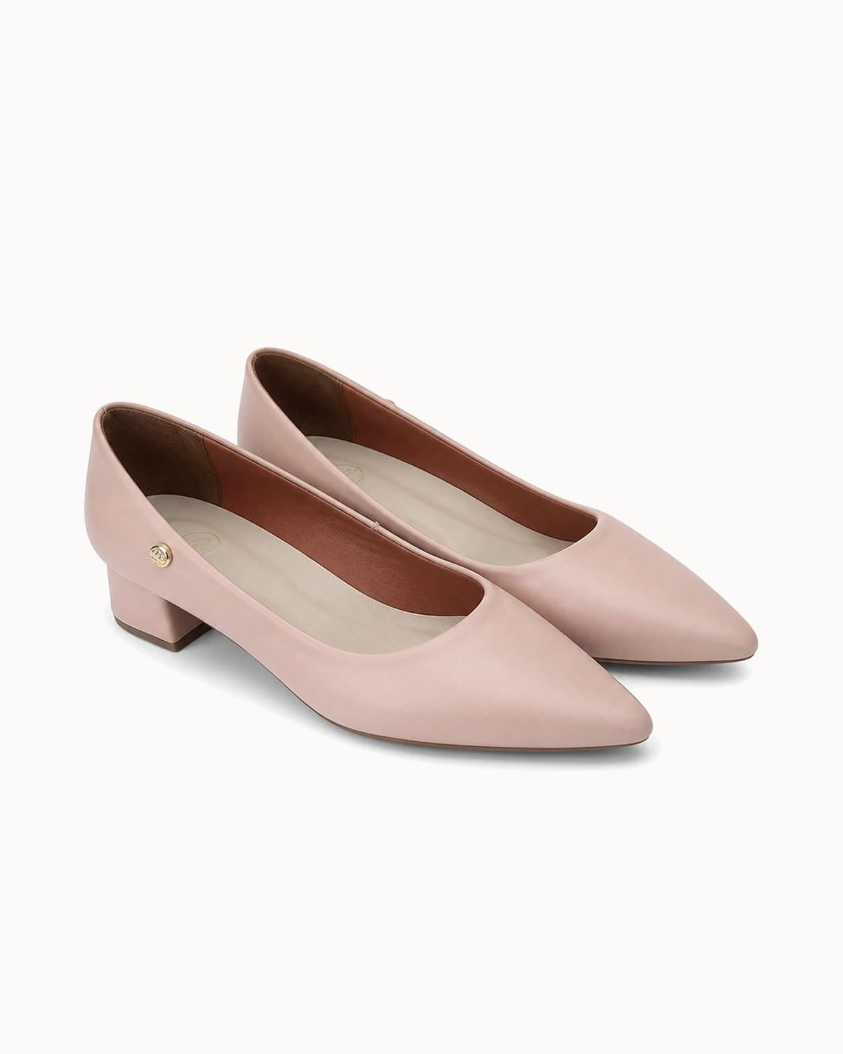 Scarpin Salto Baixo Bloco Napa Nude